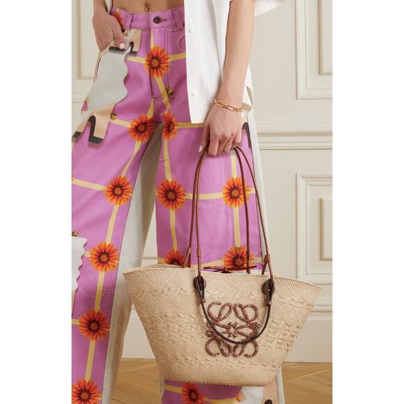 ❌❌SOLD!LOEWE PAULA IBIZA SUMMER MEDIUM ANAGRAM BASKET STRAW RAFFIA TOTE BAG NWT! - Picture 3 of 15